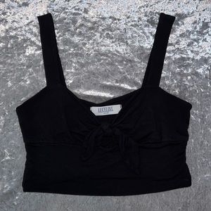 Lucy Love Black Bow Tie Tank Top Size S